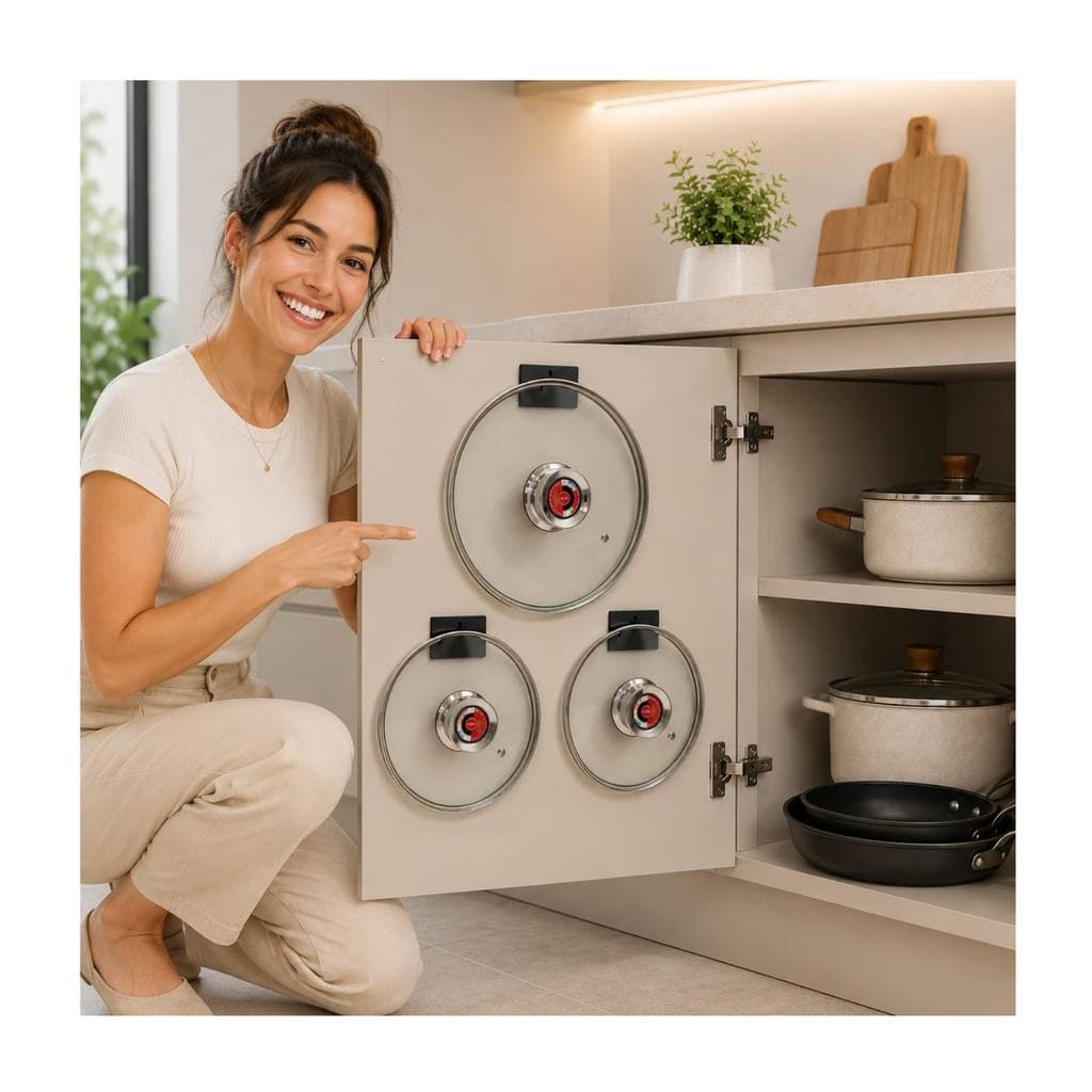 Kit Organizador Tampas Panela + 1 fita de 1 metro dupla face