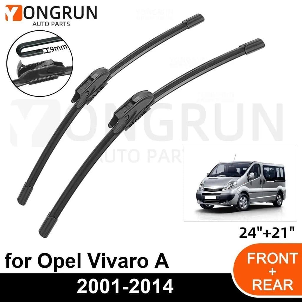 Limpadores De Para-Brisa Dianteiro De Carro , Opel Vivaro A 2001-2014 , Lâmina De Borracha 24 " + 21 " , Acessórios