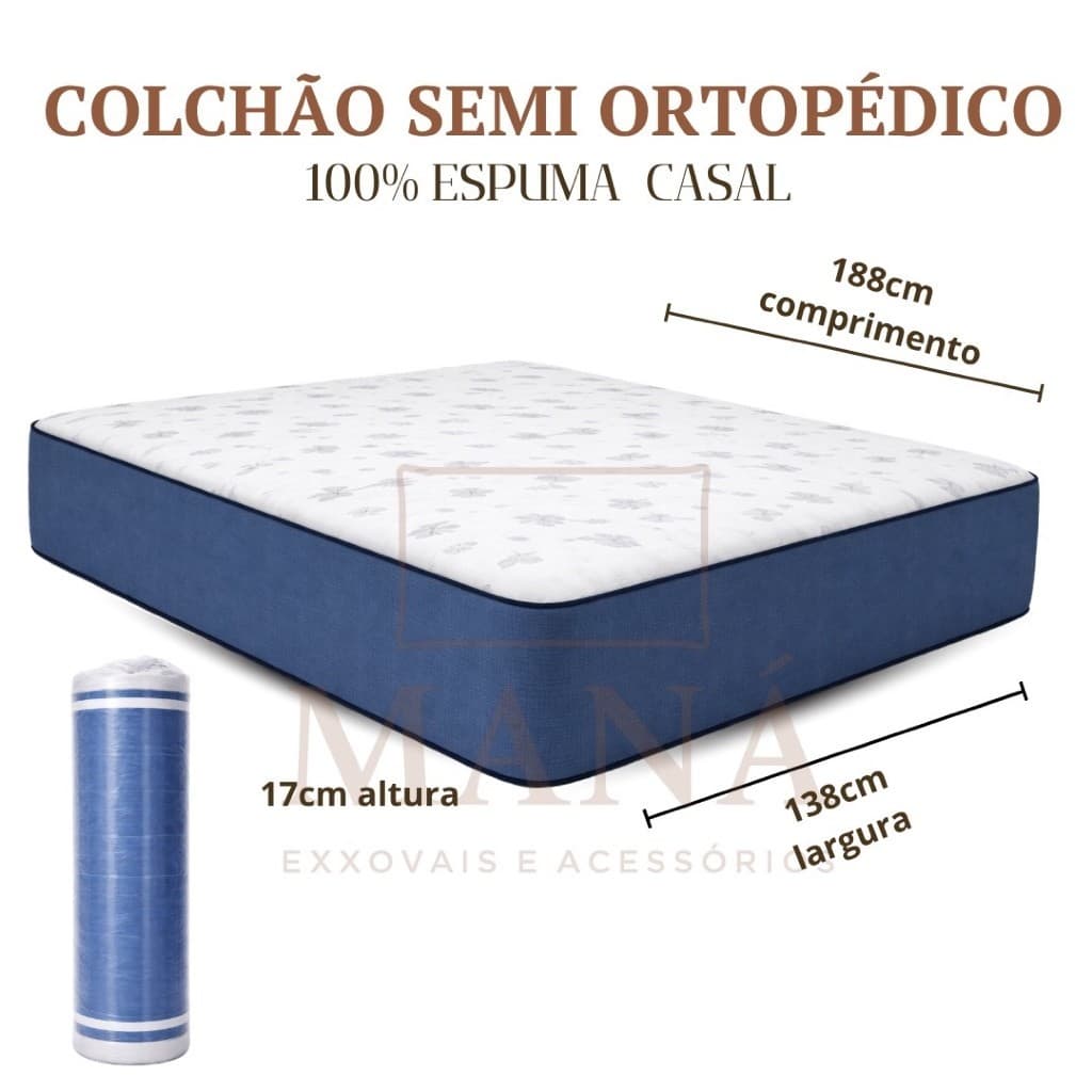 Colchão Modelos Espuma D33 Semi-ortopédico Antialérgico 12, 14 ou17cm