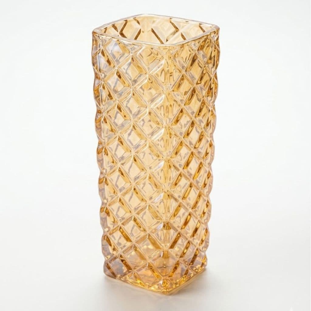 Vaso Decorativo Âmbar em Vidro – Toque Boho Chic e Elegância Minimalista