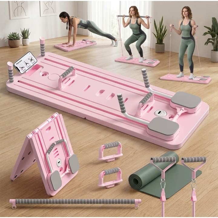 Aparelho Portátil para Pilates e Abdominal 9 em 1 Dobrável e Resistente ATLAS