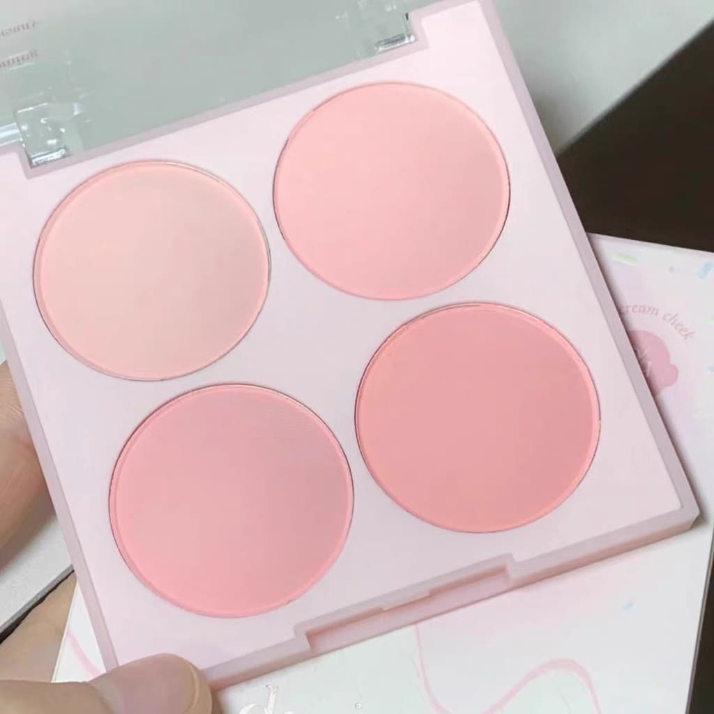 Blush de quatro cores fosco baixa saturação Super macio creme rosa expansão cor pêssego menina Natural Nude maquiagem so