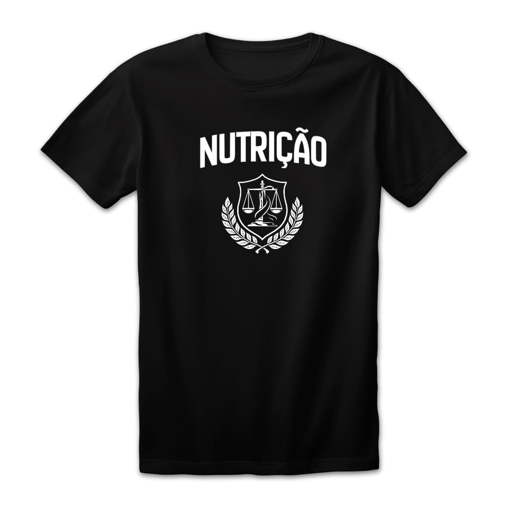 Camiseta Unissex Algodão Estampa Nutrição Nutricionista Saúde Faculdade Moda Profissão Dia Promoção