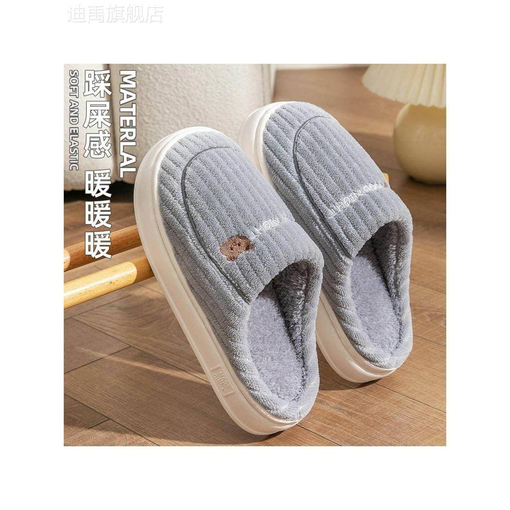 Chinelos de algodão masculino outono inverno 2025 novo estilo interior casa impermeável Anti-deslizamento desodorante pe
