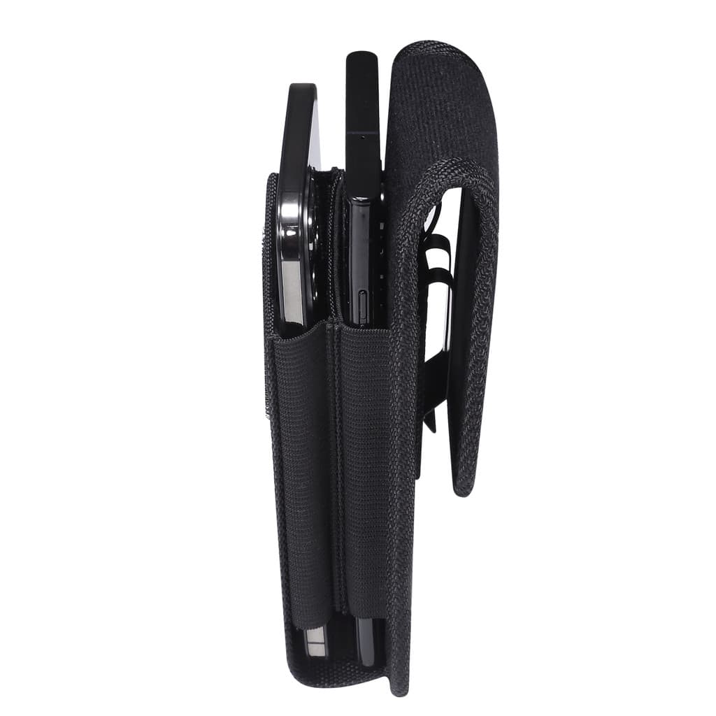 Dupla camada segurar 2 sacos de cintura do telefone móvel usar cintos masculino idosos Vertical fivela de ferro pendurad