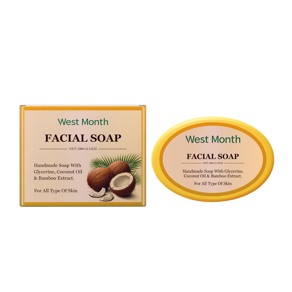 West Month Sabonete de Limpeza Hidratante Hidratante Limpeza Suave Pele Refrescante Controle de Óleo Sabonete Artesanal