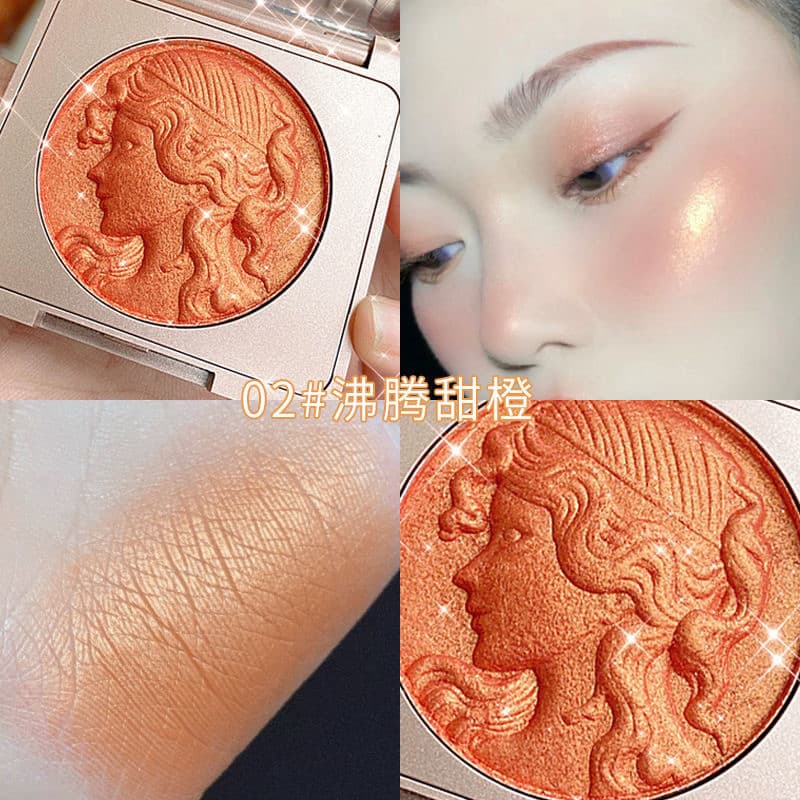 Champanhe ouro Blush Natural Nude maquiagem fina piscando clareamento contorno iluminando Rouge expansão cor menina palc