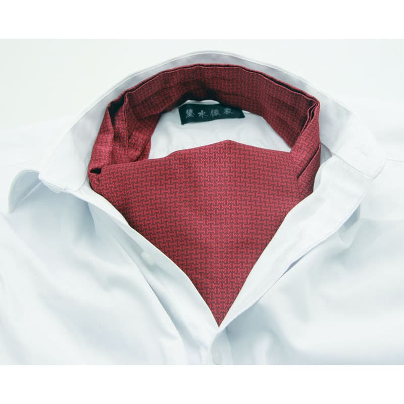 Homens cachecol camisa cachecol masculino britânico Retro dupla face bordado terno decote cachecol vinho vermelho padrão