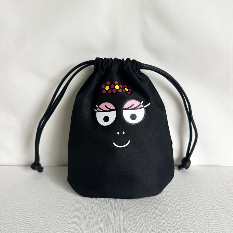 Japão japão coreia náilon preto saco de armazenamento leve cordão saco cosmético dos desenhos animados bonito olhos gran