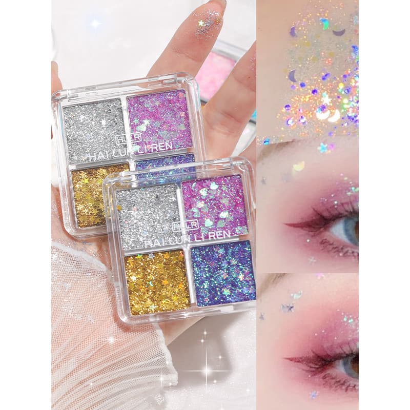 Paleta de sombras para jardim de infância, Gel de lantejoulas, sem cola, glitter, glitter, Show, palco, maquiagem para o