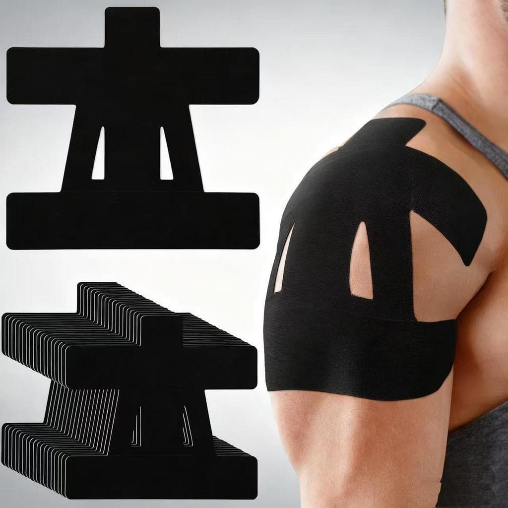 Fita esportiva usada para aliviar dores no ombro, pré-cortada, à prova d'água e respirável, com elasticidade aprimorada