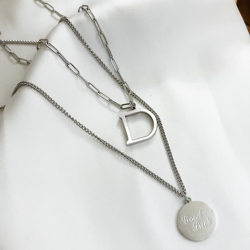 colar aço inoxidável colar Ins titânio aço não desbotado feminino joias de Metal corrente de suéter