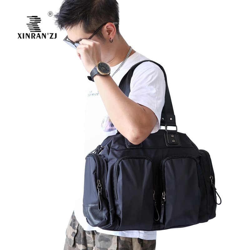 XINRAN 'ZJ Bolsa mensageiro masculina de ombro de grande capacidade Bolsa à prova d'água Bolsa grande masculina para via