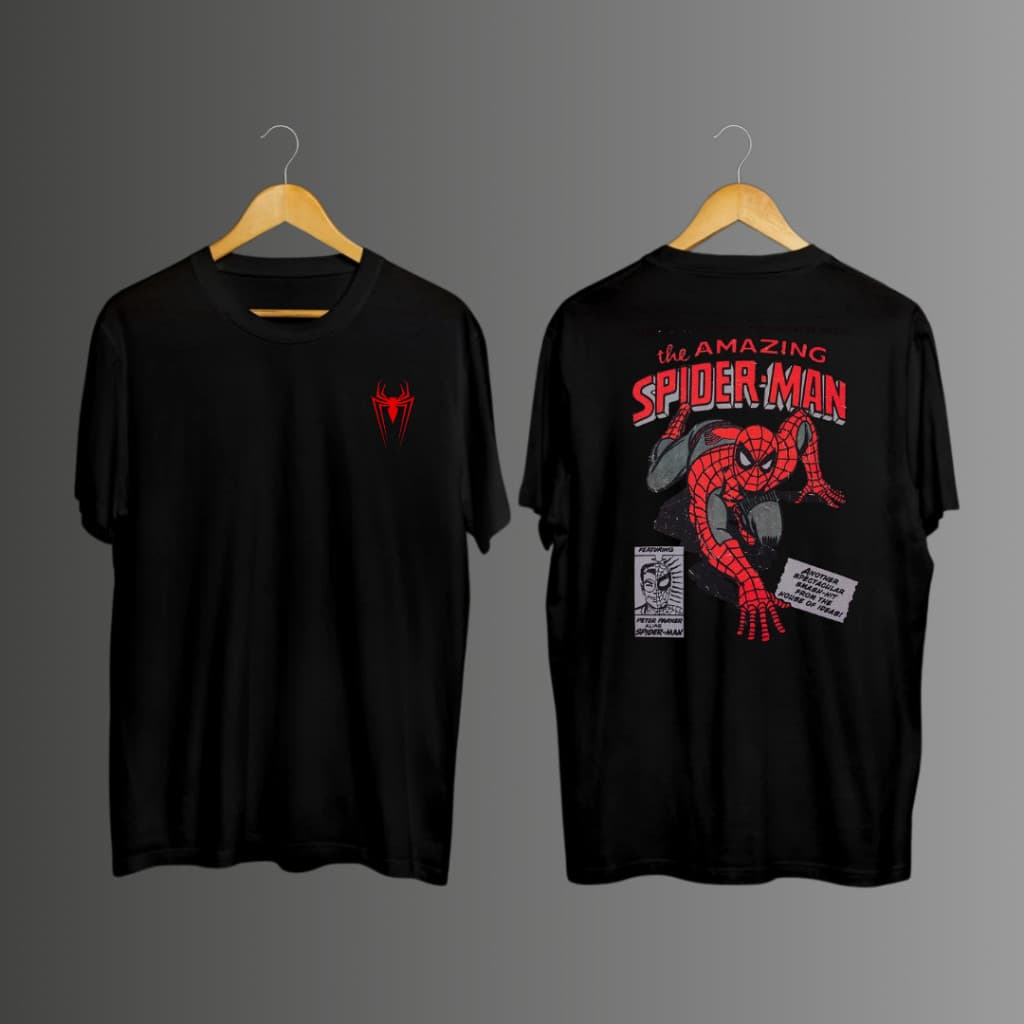 Camiseta Camisa Unissex Spider The Amazing Blusa Estampada Frente e Costas Aranha Tendência Envio Imediato