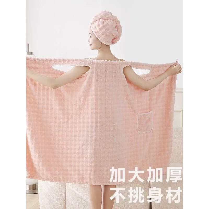 Toalha de banho feminina pode usar roupão Extra grosso saia de banho absorver água toalha de banho de secagem rápida adu