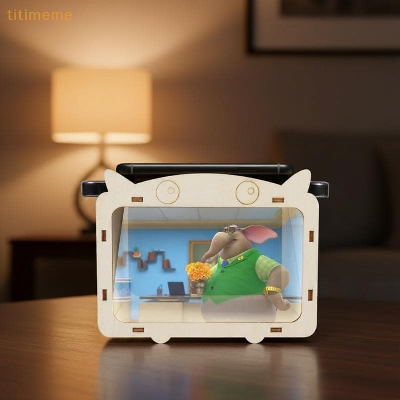 tr 1 Conjunto DIY Display Holográfico 3D Holograma Projetor Para O Telefone Móvel Cinema Em Casa Exibição De Publicidade