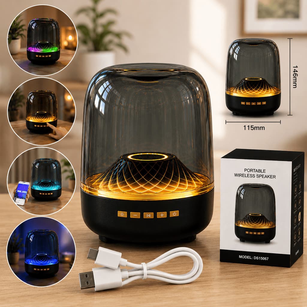 Caixa De Som Sem Fio Bluetooth RGB Potente Portátil Multifuncional Celular Entrada USB Cartão SD Memory