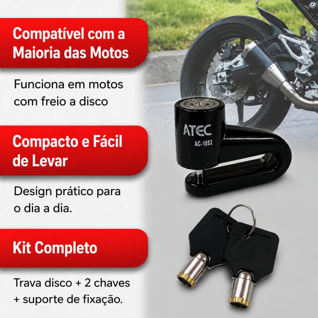 Trava Para Disco De Freio Anti Furto Roubo Moto Bicicleta