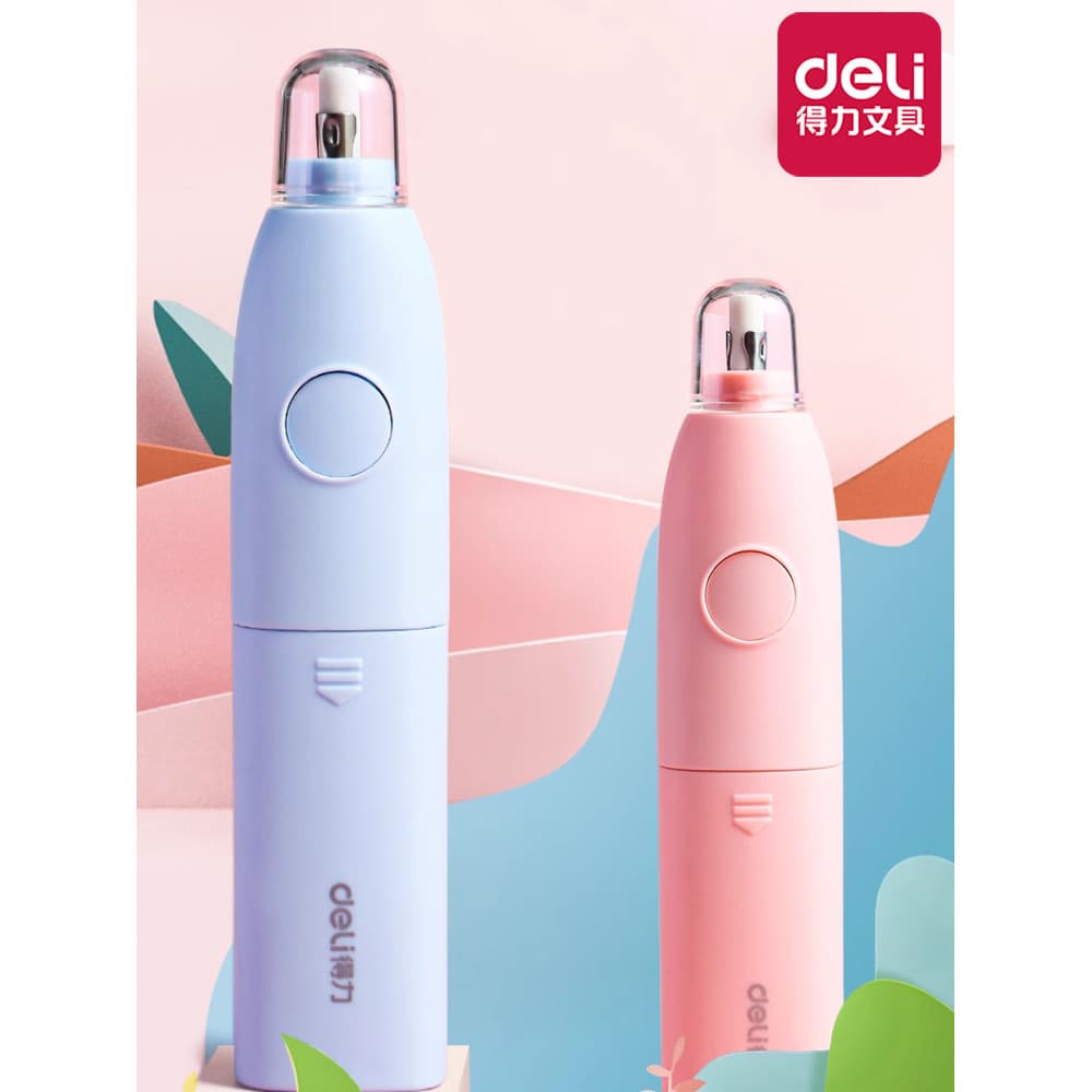 Deli 71073 Borracha elétrica Alunos podem apagar arte de esboço limpo Borracha de alto brilho Borracha automática multif