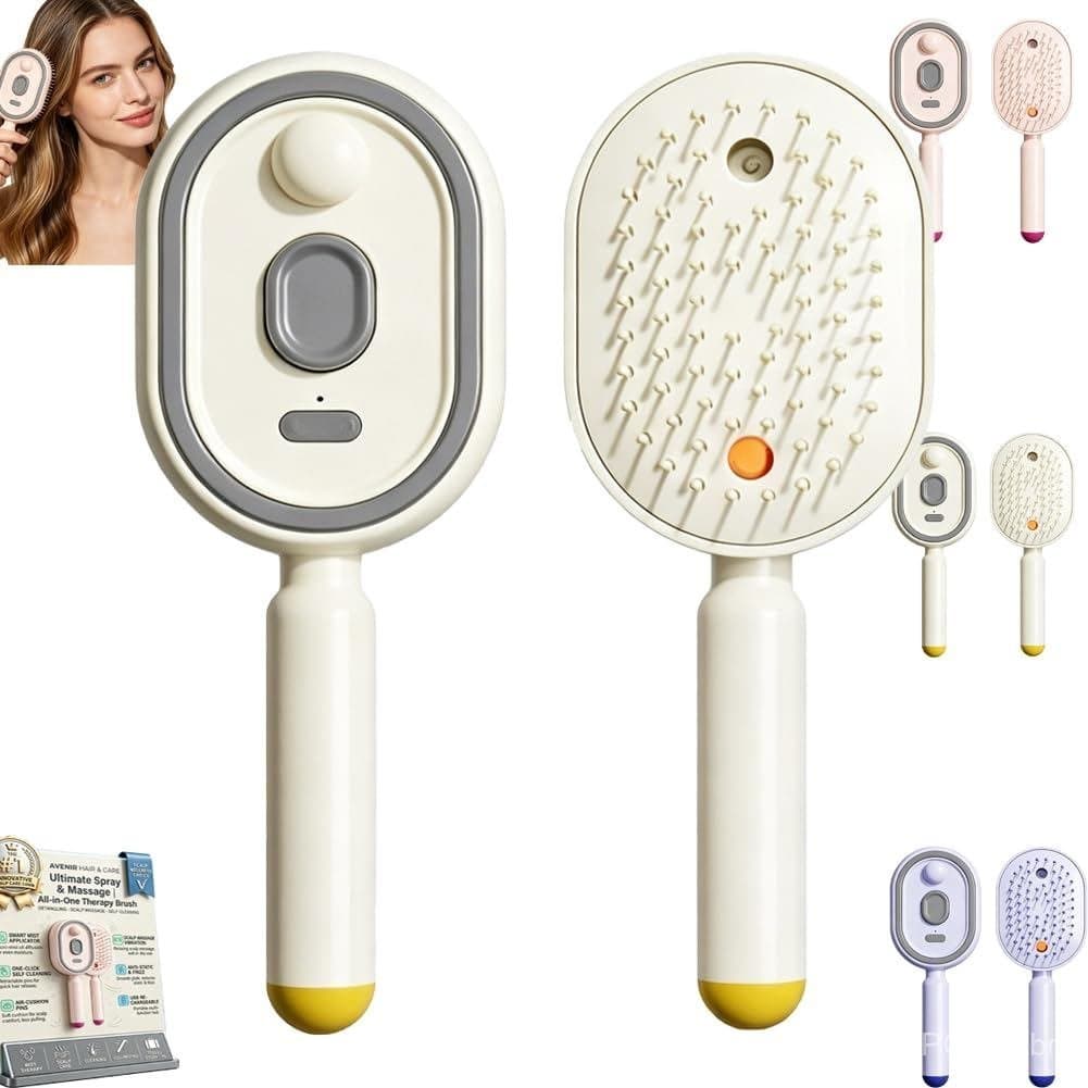 Pente De Massagem Com Almofada De Ar Em Spray Elétrico Para Cuidados Os Cabelos Escova De Vapor Desembaraçadora Aplicado