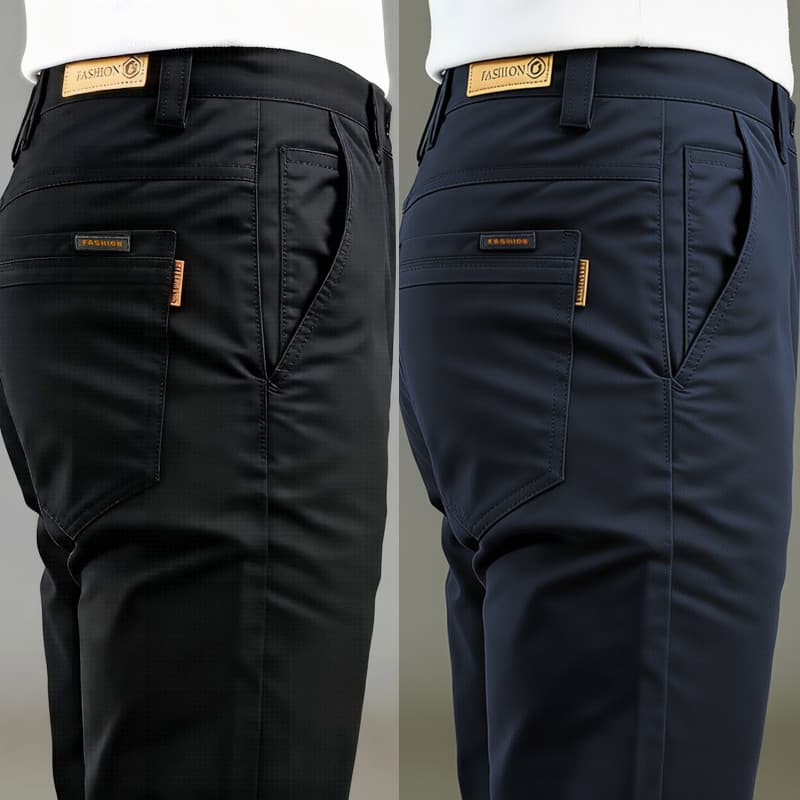 Calças casuais masculinas outono inverno estilo solto perna reta 2025 novo estilo puro algodão High-End negócios estiram