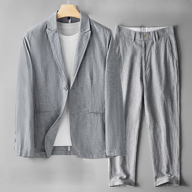 Primavera algodão linho terno masculino 2026 novo estilo primavera verão linho fino terno Casual masculino terno masculi