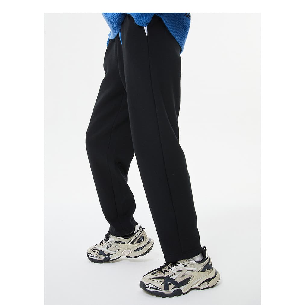 Outono inverno Meijia cinza Sweatpants feminino estilo grosso velo-velo calças retas estudante suor quente749841