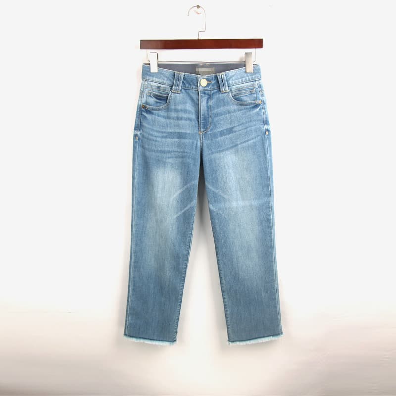 Verão estilo fino 9 pontos Jeans feminino pedido exterior 100kg tamanho grande cintura alta estiramento pequeno desgasta