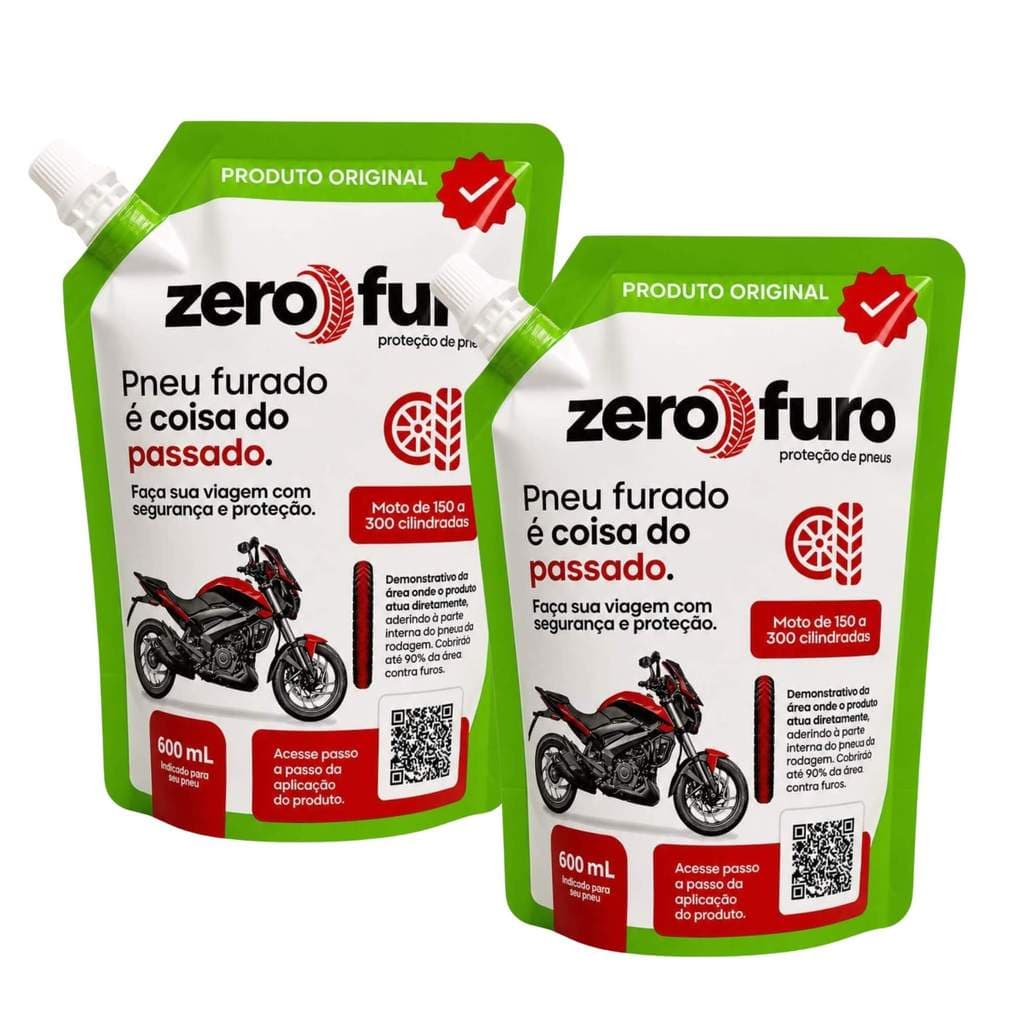 Kit 2 Selantes Pneu Zero Furo para Motos de 150 a 300 cilindradas