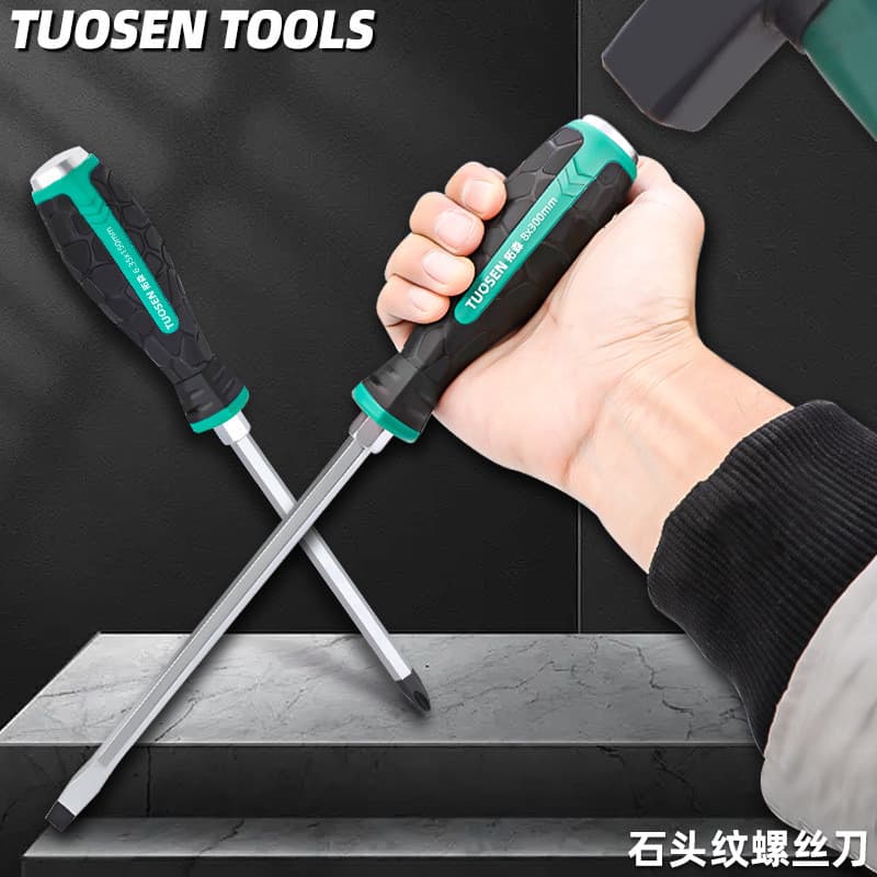 Tuosen Tools Chave de fenda rosqueada por atacado 13-40cm Chave de fenda Phillips plana Chave de fenda impontável