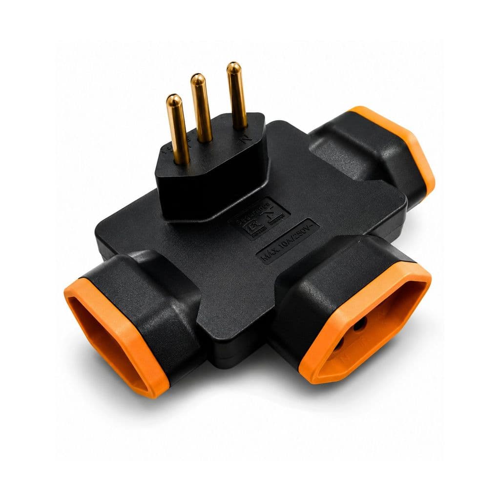 Adaptador Benjamin T 3 Tomadas  10A Bivolt 90° INMETRO