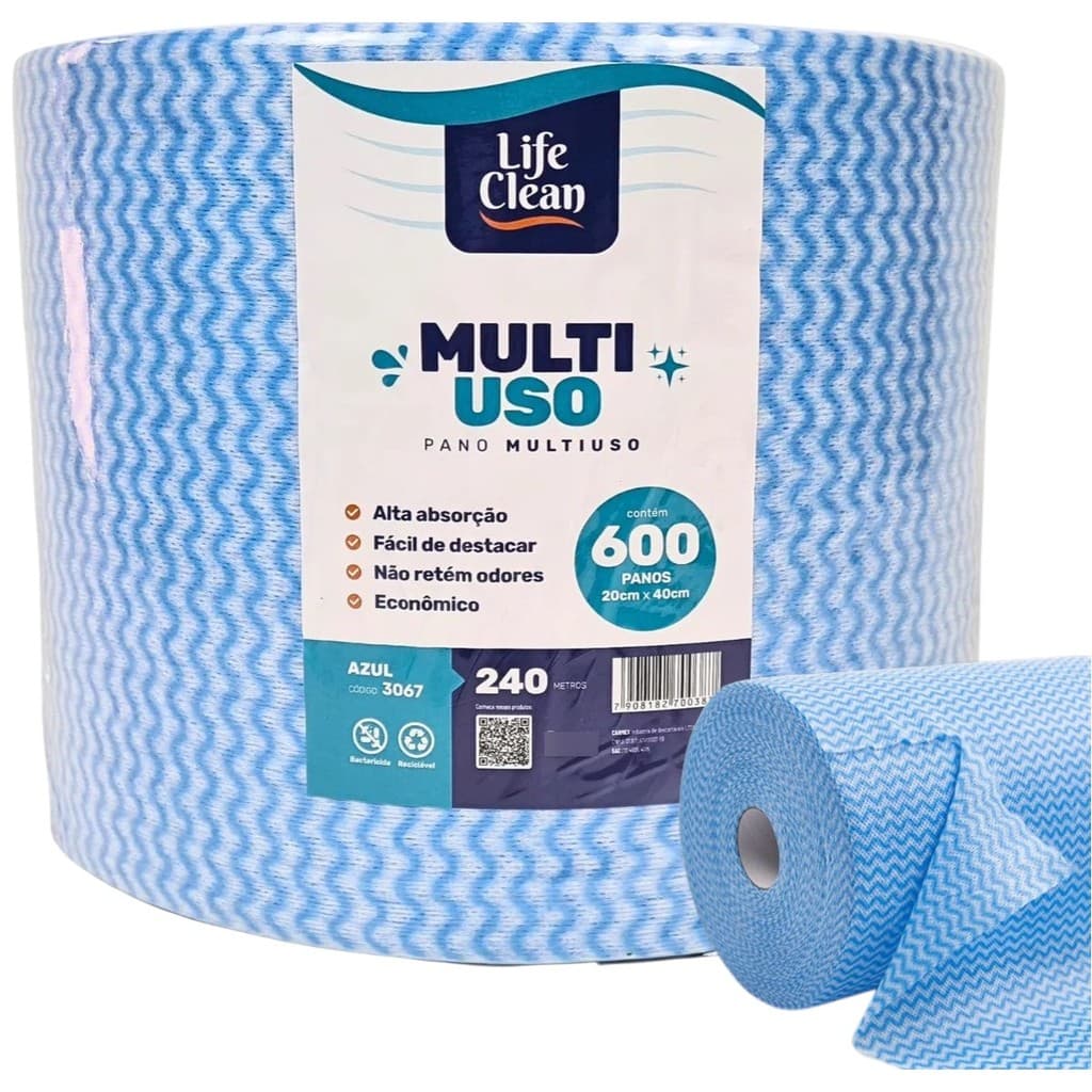 Perfex Pano Multiuso  c/ 600 Un 20x40 Azul panos de limpeza microfibra com alta absorção Rolo