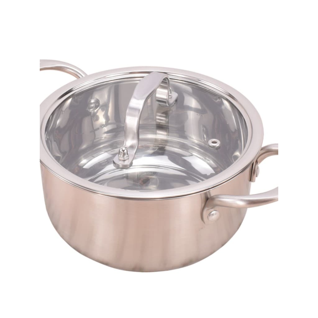 Panela de sopa pequena e pequena Panela de sopa espessada de aço inoxidável 304 Orelha dupla Panela de indução doméstica