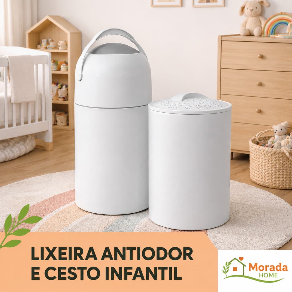 Lixeira e Cesto Antiodor Baby Mel para Fraldas, Quarto de Bebê, Banheiro, Consultório e Cozinha