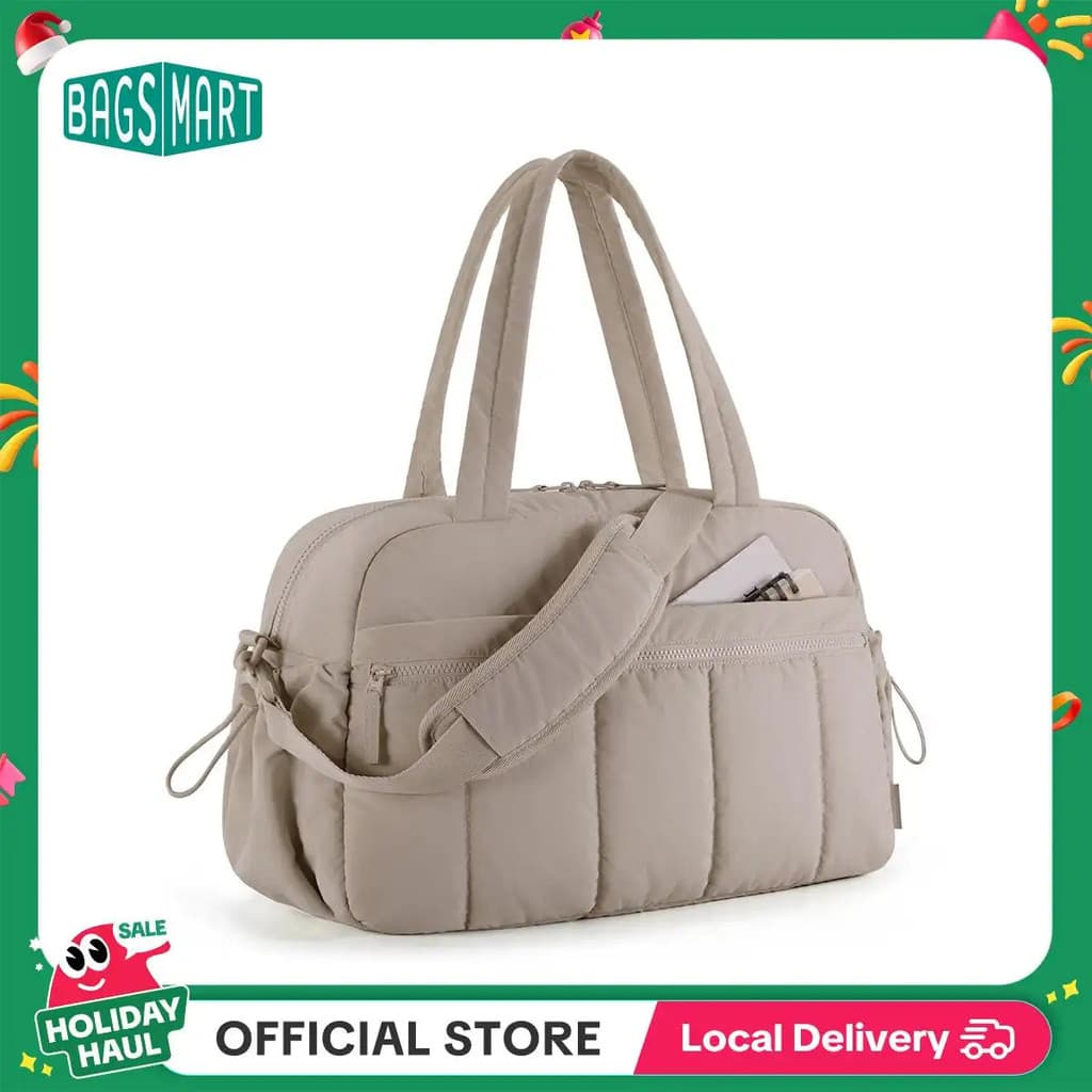 BAGSMART Bolsa de Viagem e Academia Impermeável para Mulheres com Compartimento para Itens Molhados, Bolsa de Fim de Sem