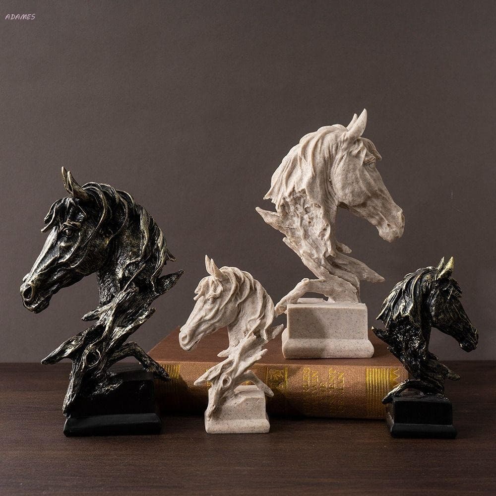 Estátua De Cabeça De Cavalo ADAMES , Escultura De Animal De Resina Estilo Nórdico , Estatueta De Miniaturas De Arte Mode