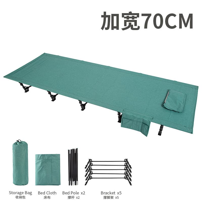 Cama de liga de alumínio ampliada cama de acampamento ao ar livre portátil dobrável cama de solteiro praia acampamento e