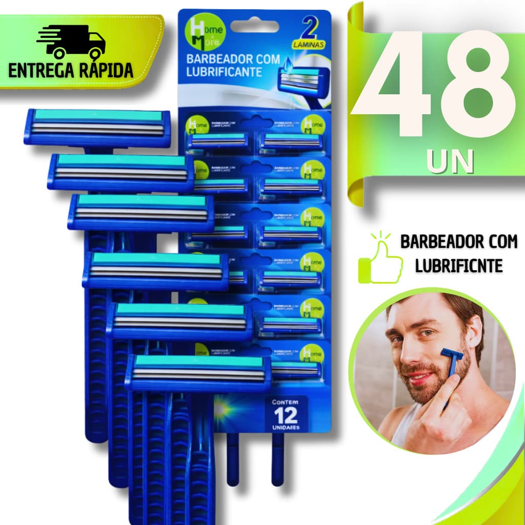 Multiuso Barbeador Descartável Masculino Feminino Aparelho Barbear com 2 Lâminas Fita Lubrificante