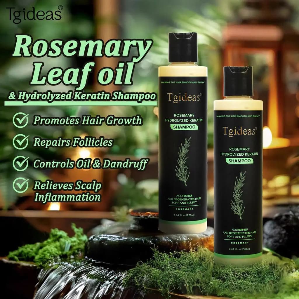 Shampoo de Alecrim Tgideas - Estimula o Crescimento Capilar, Controla a Oleosidade e a Caspa, Alivia a Irritação do Cour