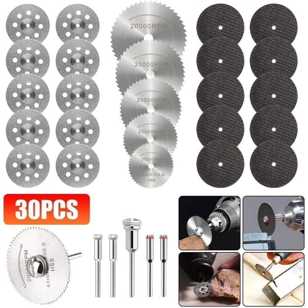 Kit 30 peças Disco Serra Circular Madeira Retifica E Furadeira Parafusadeira Conjunto de mini