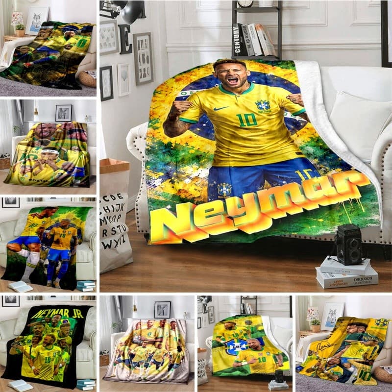 neymar Brasil Copa Do Mundo Cobertor De Lã Aconchegante De Pelúcia Para Quarto Sala De Estar