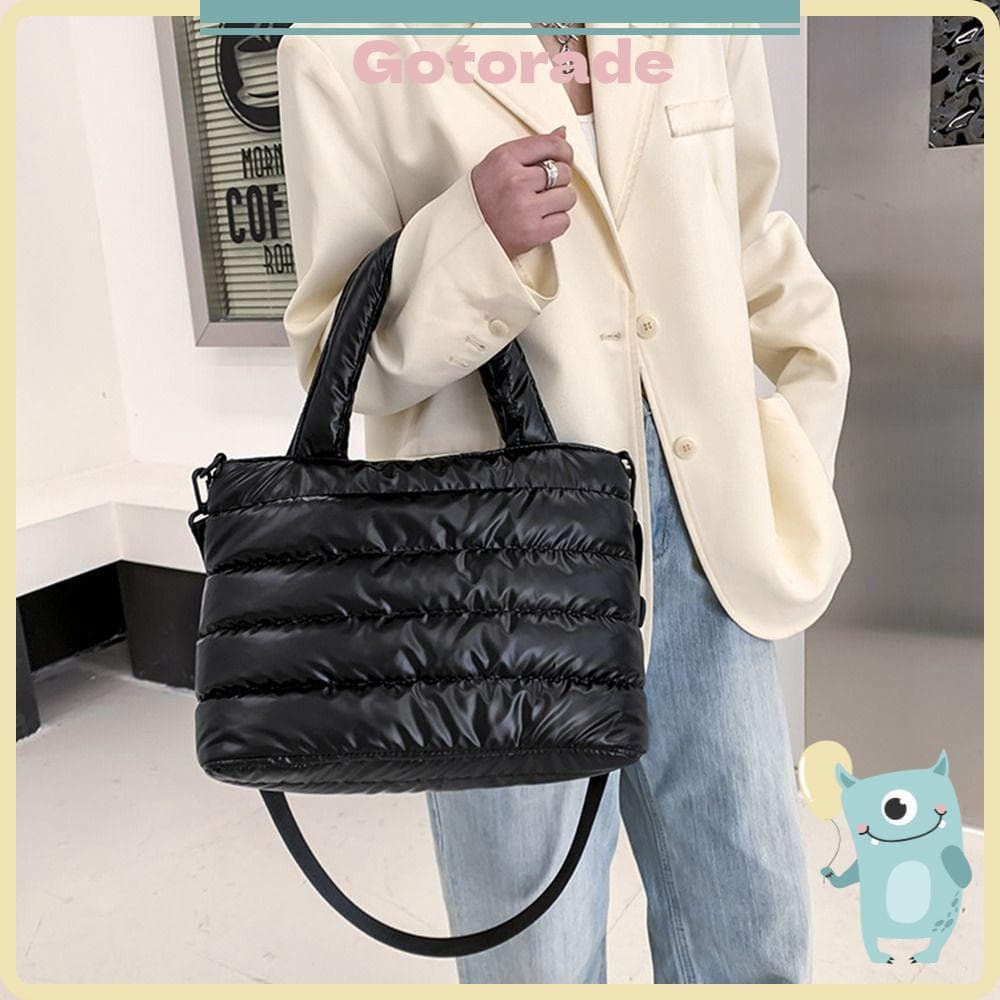 GOTORADECO Puffer Tote Bag School Leve Para Bolsa De Mão Escritório Ombro