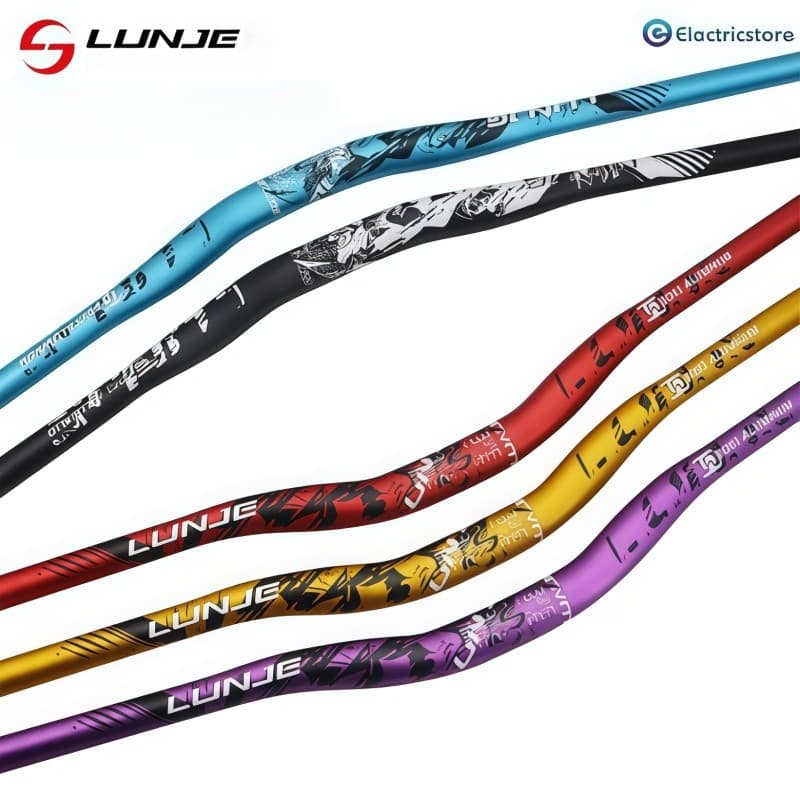 LUNJE guidão de bicicleta em liga de alumínio 720-780mm, nível de corrida profissional preto