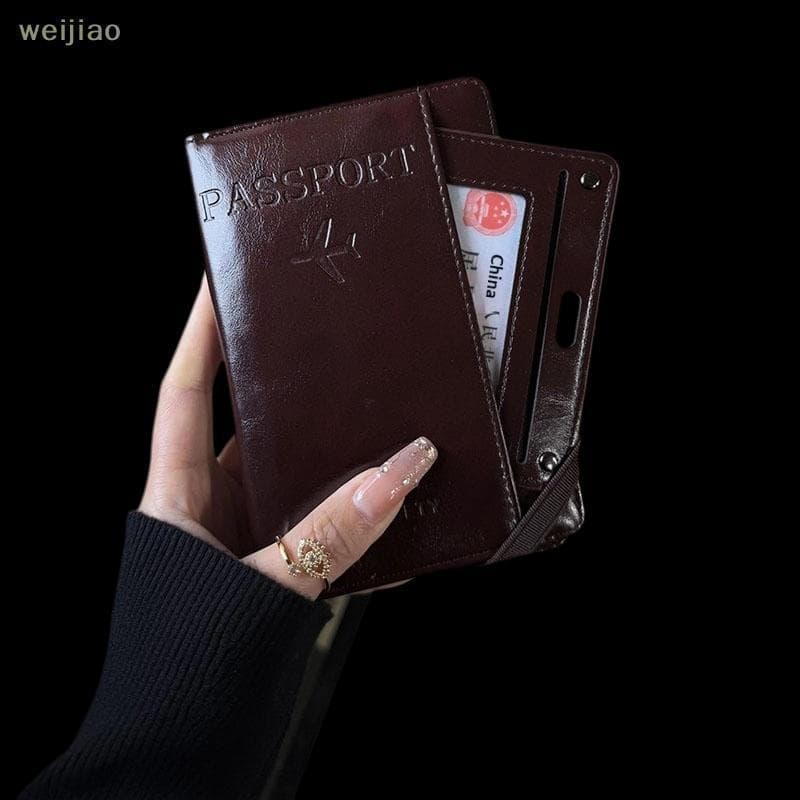 [WEI] Nova Capa De Cartão De Couro Retrô Porta-Passaporte Carteira Acessórios De Viagem Para Mulheres Homens Bom