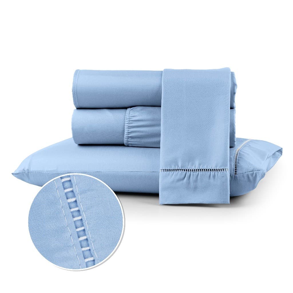 Kit Jogo de Lençol Roupa de Cama Box Solteiro Casal Queen King 400 fios Toque Macio com Ponto Palito
