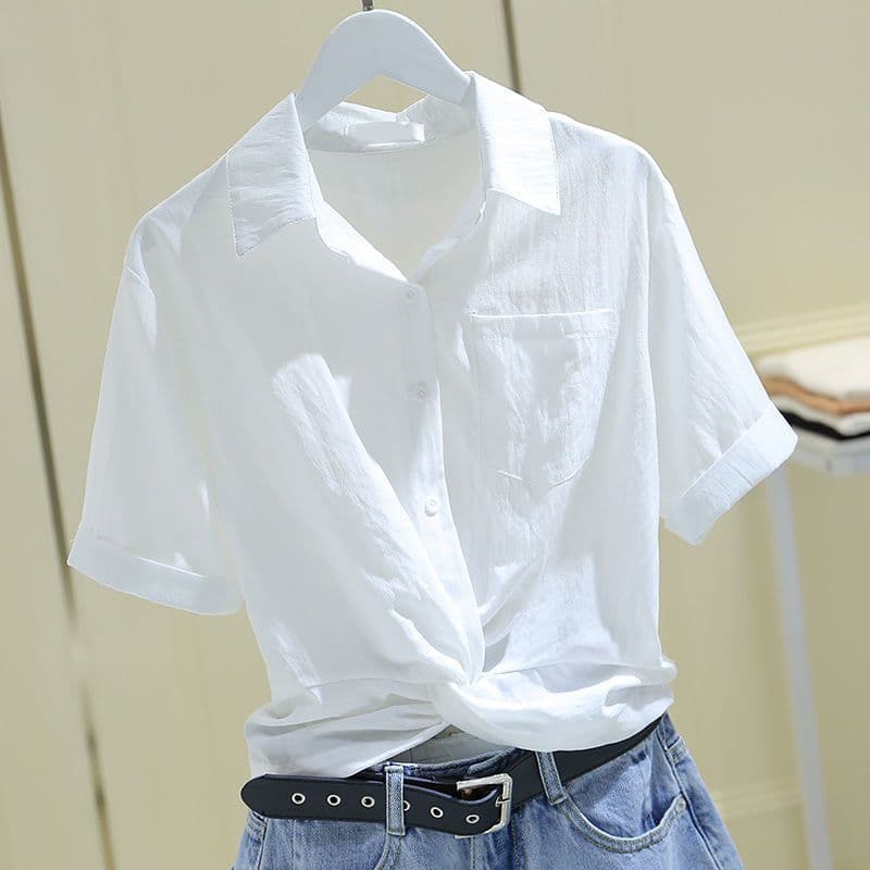 Camisa Curta Feminina Desgaste Exterior