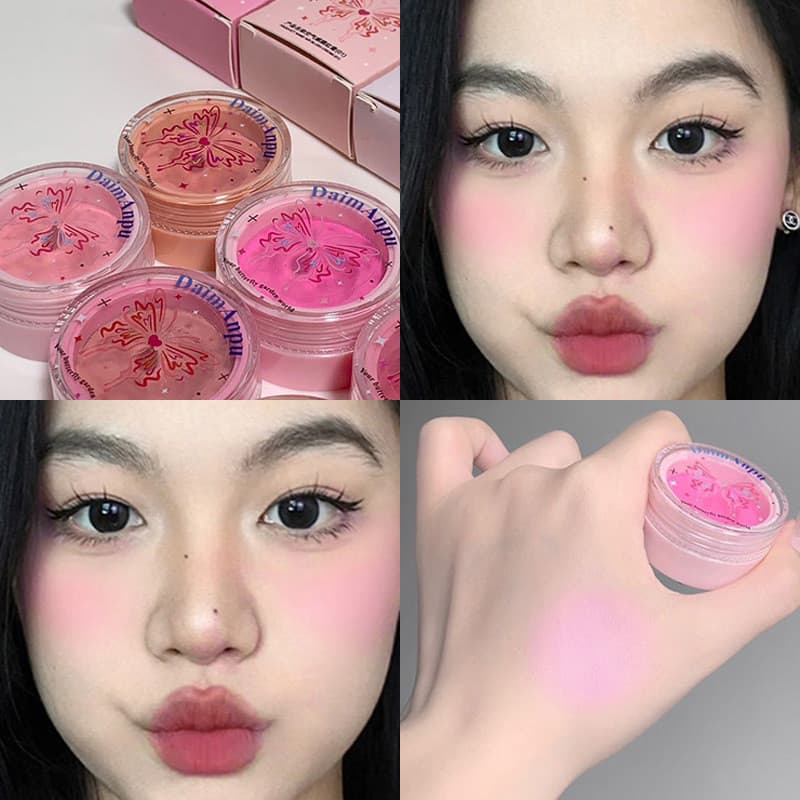Blush lama com sopro sensação de ar clareamento leite em pó feminino sentir expandindo cor beleza maquiagem retoque blus