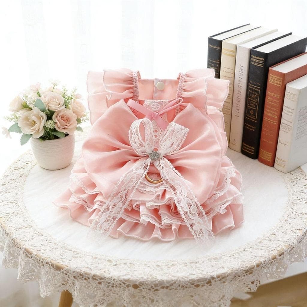 Roupas de cachorro verão novo estilo Lolita vestido de princesa pequeno cachorro Teddy Pomeranian Yorkshire saia de traç