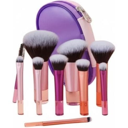 Conjunto De Pincéis De Maquiagem Sintéticos Profissionais De Alta Qualidade Para Rosto , Olhos E Vermelhidão (Rosa)