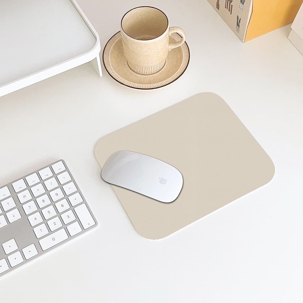 Tapete de rato pequeno creme Premium Material de couro resistente ao desgaste antiderrapante almofada de mesa de computa